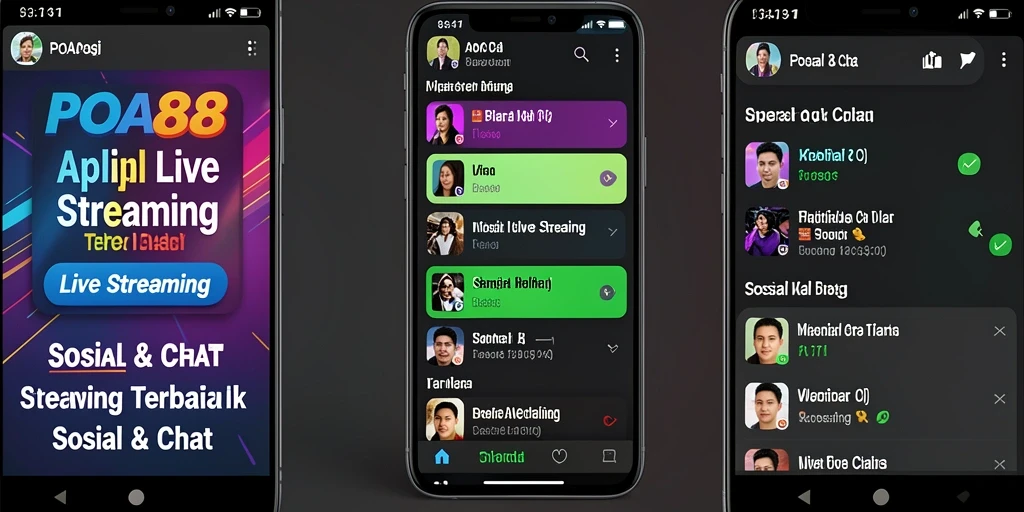Tampilan antarmuka aplikasi POA88 yang menarik dengan fitur Live Streaming.