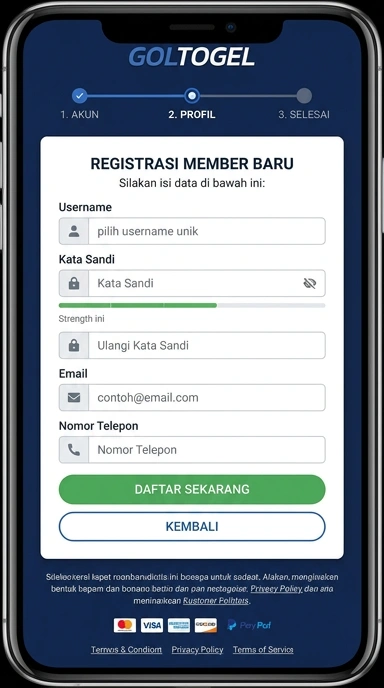 Tampilan halaman daftar goltogel